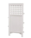 4-Panel Outdoor Screen Enclosure Freestanding Wicker Resin Privacy Screen With Reversible Hinged Panels For Concealing Garbage Cans And Air Conditioners White