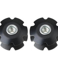 Two Pack Bicycle Front Fork Bowl Star Nuts for One and a Quarter Inch Diameter Forks with M6 Threads and Twenty Nine Point Four Millimeters Width