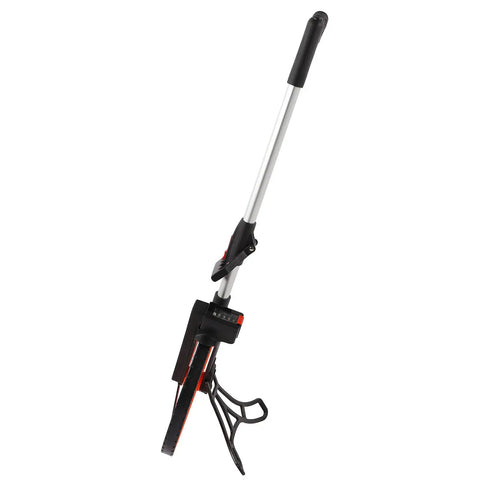 Keenso Measuring Wheel with Zero Return, 0-9999.9m Range side view showing aluminum handle and nylon wheel.