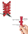 Hella Precise Woodworking Dovetail Jig Crafted From Durable Aluminum Alloy Marking Template featuring integrated tenon caliper in red.