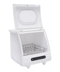 Pretty Sweet Compact Countertop Dishwasher Featuring 1200W Power Plus Twelve 360 Degree Spin Jets That Scrub Your Mess Straight Up Fast Ideal For Apartments Rvs And Busy Households, open with metal rack.