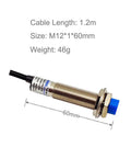 Inductive Proximity Sensor M12 4mm 3 Wire NPN Normally Open DC 6V To 36V Industrial Grade Switch with 60mm body length