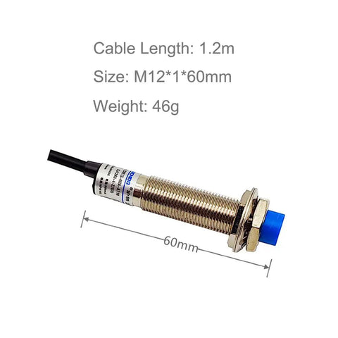 Inductive Proximity Sensor M12 4mm 3 Wire NPN Normally Open DC 6V To 36V Industrial Grade Switch with 60mm body length