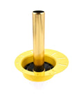 Premium Freestanding Tub Drain Kit With Tail Pipe Adapter For Bathtub Rough In Plumbing Connector showing gold drain pipe and black base.