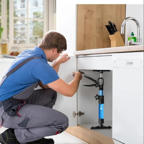 Leikius steel cabinet jack, blue 2-pack, telescoping third-hand support under kitchen cabinet