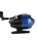 Side view of Slingshot Style Spincast Fishing Reel Replacement Accessory For Outdoor Travel Ultra Lightweight And Portable Blue