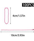 100 Pcs Metal Ball Bead Chains 4.72 Inch Adjustable Keychain Beaded Chains With Connectors For DIY Crafts Pink Durable Rustproof