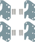 Built Like a Tank Wood Rail Hook Plates for Bed Frame Brackets and Headboard Footboard Replacement Crafted from 13 Gauge Steel Seven Hole Design Fits Most Wooden Beds Quick Fix Set of Four includes four brackets and eight pins.