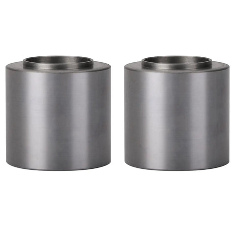 Two steel 1/2 NPT Female Weld On Bung Fitting Adapter, CNC Machined, heavy-duty, side view, precision 1/2-14 NPT pipe thread