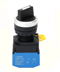 Front view of 22mm 2 Position Maintained Latching Rotary Selector Switch 1NO 10A 660V Heavy Duty for industrial panels.