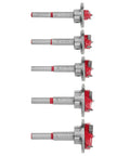 Knockout Five Piece Forstner Drill Bit Set Fifteen To Thirty Five Millimeter Tungsten Carbide Woodworking Hinge Boring Bits stacked.