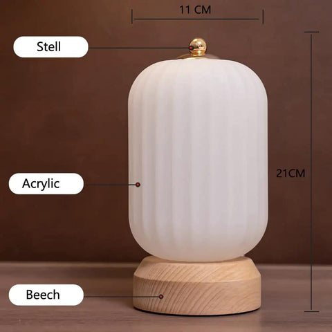 Cozy Small Table Lamp For Bedroom And Nightstand, Kid Friendly Minimalist Solid Wood Desk Lamp For Kids Room And Living Room