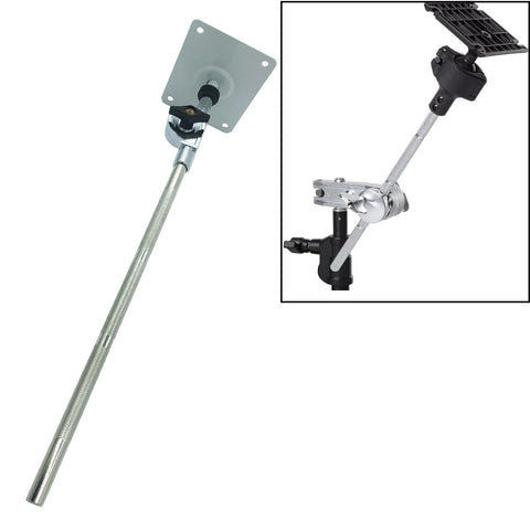 Electronic Drum Module Mount Holder With Adjustable Rod Plate for Drum Set and Cymbal Stand, metal construction, two angles shown