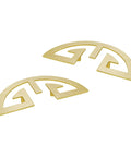 Antique Semi Circular Cabinet Pulls 2 Pack Gold Tone Large Knobs With Traditional Auspicious Pattern