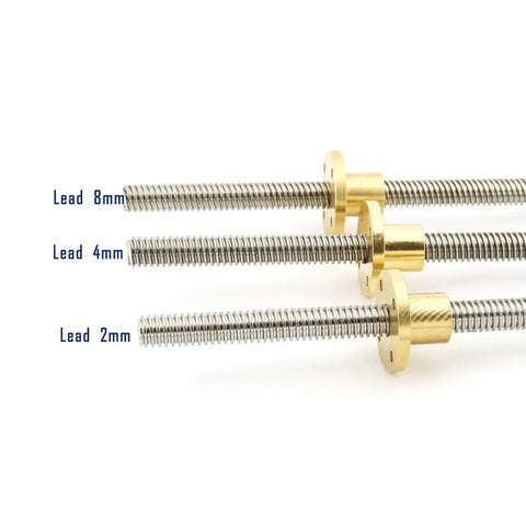 One Piece 304 Stainless Steel T12 Lead Screw 500mm With Brass Nut Trapezoidal Spindle Pitch 3mm Lead 3mm