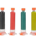 Set of four colored flux pastes from the No Clean Solder Flux Liquid Paste Repair Tool Set For PCB And BGA Boards With Needle Tip