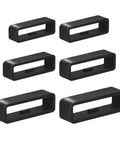 6 Pack Watch Band Keepers Silicone Retainer Rings For 16mm, 18mm, 20mm, 22mm, 24mm, 26mm Straps Replacement Fasteners For Smart Sport Watches Black
