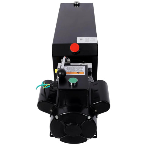 Heavy Duty Hydraulic Power Unit For Car Lifts AC 220V Single Phase with controls and black steel housing for auto shop use.