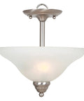 HomeStock Modern Inverted Pendant Light Fixture for Kitchen Island Dining Room Living Space in brushed nickel finish and frosted glass.