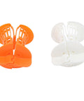 OEBUAFI Bathtub Drain Hair Catcher with Handle, TPR Clog Prevention in orange and white color, showing dual design.