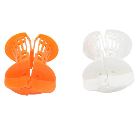 VINGVO 2 Pack Bathtub Drain Hair Catcher for Bathroom, 1.5 to 2 Inch Drains in orange and white colors.