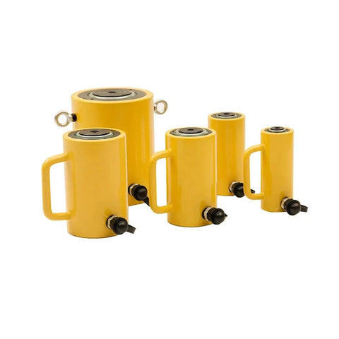 Heavy Duty Hollow Hydraulic Cylinder Jack Single Acting Oil Lifting Tool With Beefy 10 20 30 And 50 Ton Capacity For Rock Solid Industrial Raising Jobs And Zero Fuss Operation