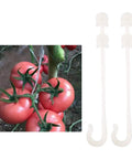 Garden Plant Support Clip And Vine Pull Hook Trellis Fastener For Cherry Tomatoes And Vegetable Vines Keeps Fruit Stems Steady To Prevent Breakage In Wind And Heavy Fruit Weight Ideal DIY Garden Maintenance Gear, white plastic hook