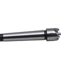 Badass Wood Lathe Drive Center 4 Piece Set With 1MT Mount featuring sleek spur driver, silver metal finish and pointed tip.