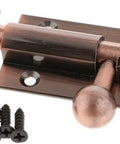 WUUWCHODC Sliding Barrel Bolt Door Lock Gate Latch Heavy Duty Security with screws, durable alloy construction, bronze finish.