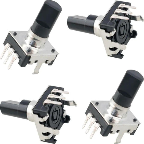 Four EC12 Rotary Encoder 24 Pulse 360 Degree Digital Pulse Encoders without switch, 6mm Shaft Diameter, 15mm Shaft Length Type D