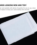 Self Adhesive PVC Card Sleeves With Label Pouches For Easy Classification And Fingerprint Protection Built To Handle Heavy Duty Workload For Warehouse Workhorse Shipping Boxes And Card Organization, transparent PVC sleeves stacked