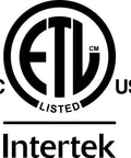 ETL Listed Intertek logo indicating safety certification for products sold in the US.