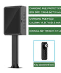Heavy Duty Weatherproof EV Charger Lock Box With Key Ultimate Outdoor Armor for secure electric vehicle charging, dimensions displayed.