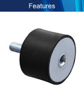 Heavy Duty M20 Rubber Vibration Isolator 100x60mm Anti Vibration Mount With Studs For Mini Split Heat Pumps Diesel Engines Generators Harvester And Water Pumps Shock Absorber Mounting Solution, side view