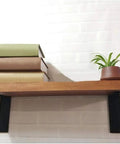 Heavy Duty Black L Shaped Wall Mount Shelf Brackets Right Angle Corner Support With Screws For Kitchen Storage And DIY Shelving Super Sturdy Worth Every Penny Pack Of Two holding books and a plant on a brown wooden shelf.
