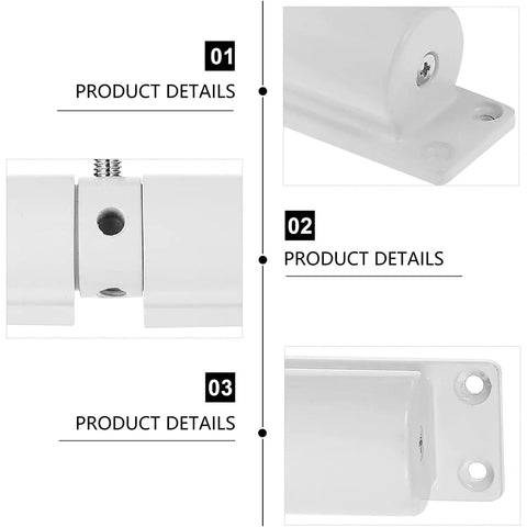 Close-up details of Heavy Duty Zinc Alloy Door Closer With Adjustable Spring Auto Close For Doors Up To 30 Kg White, Easy Install