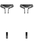 Dual black wall mount system for golf bags includes hooks and supports, ideal for storage; Wall Mounted Golf Bag Rack For Any Bag Or Travel Case Easy Install Storage Organizer For Garage Or Shed Keeps Clubs Upright And Off The Floor Durable Wall Mount System