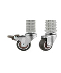 Pack Of Four 1.5 Inch Stainless Steel Furniture Caster Wheels With Silent Brakes For Square Tube Racks Universal Fit For Heavy Duty Carts And Shelving