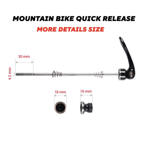 Heavy Duty Mountain Bike Quick Release Skewer Front And Rear Wheel Axle For MTB Hubs Black Built With CrMo Steel Axle And Aluminum Clamp