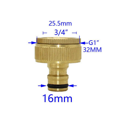 Brass Hose Quick Connector Kit 20 Piece Set M22 M24 One Half Inch Three Quarter Inch One Inch Threaded Adapters For Garden Faucet Irrigation No Sweat Easy Install Plug And Play 3/4-inch brass adapter with 16mm fitting