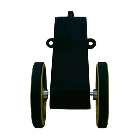 Pro Shop Ready Industrial Wheel Type Length Encoder Sensor With Crisp Digital Distance Meter Counter, front view showcasing dual wheels.