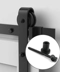 Close-up of installed Five Pack One And One Sixteenth Inch Barn Door Wall Spacers with screws for sliding hardware, carbon steel, rust-resistant.