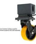 Four Pack Heavy Duty ISO Shipping Container Caster Wheels 6600 Lbs Per Wheel, 7.75 Inch Diameter, Yellow Wheel