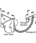 Texas Security Bolt 3 Inch Ring Lock For Swing In Doors Stamped Steel White Painted Heavy Duty Secondary Inside Lock diagram