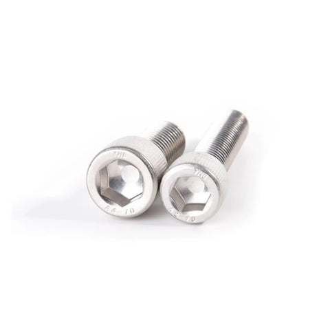 Top Shelf M4 Hex Socket Head Caps Forged From Marine Grade 316 Stainless Steel Din 912 Full Thread Allen Hardware For Heavy Duty Auto Builds Rock Solid 20 Piece Pack showing two hex socket screws.