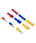 Zckhnqop 222 Piece Fully Insulated Male And Female Spade Crimp Terminals Electrical Wire Butt Connector Assorted Kit AWG 22 To 10, red blue yellow