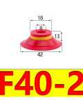 Get these bad boy Silicone Vacuum Suction Cups For Pneumatic Automation Systems, 3-Pack F15-50. Red F40-2 design with dimensions shown.