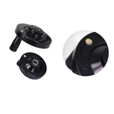 Black Bakelite Lathe Hand Wheel With Removable Handle For Printers And Round Lathe Machines shown with close-up detail