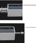 12V DC Push Pull Open Frame Solenoid Electromagnet With 80N Force And 15mm Stroke, 120W, 10A, Linear Motion Actuator For Transport Equipment, Built For Fast, Smooth Action And Heavy Duty Magnetic Plunger System, side view with spring plunger