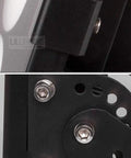 Close-up of adjustable bracket and mounting screws on the Rock-Solid Black COB LED Flood Light 300W IP65 Waterproof Outdoor Beacon.